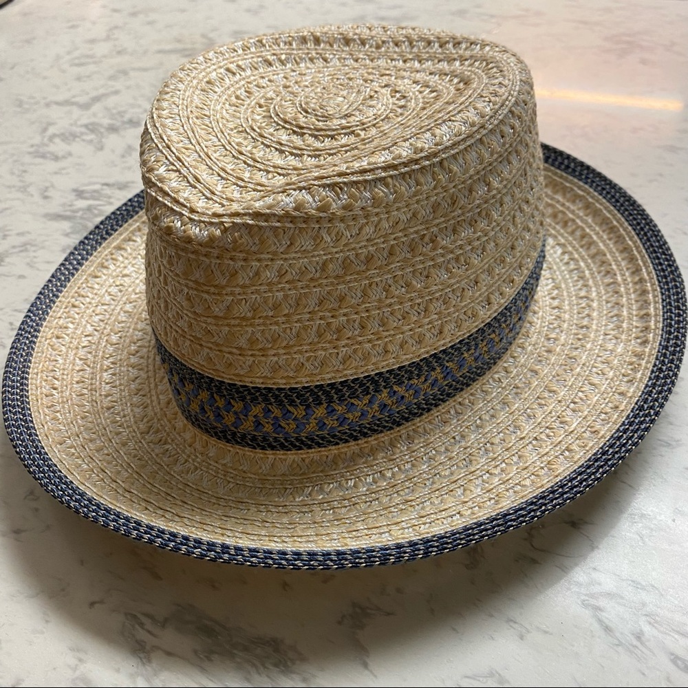 Eric Javits Sun Hat Cream / blue firm 90.00